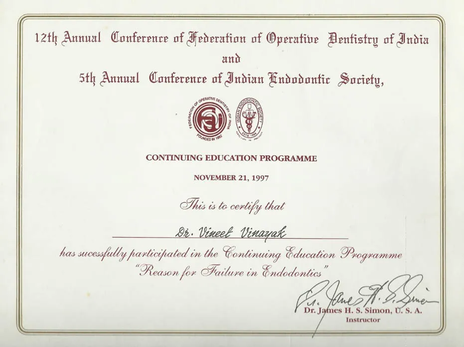 Certificate 6 - Smilessence Dental