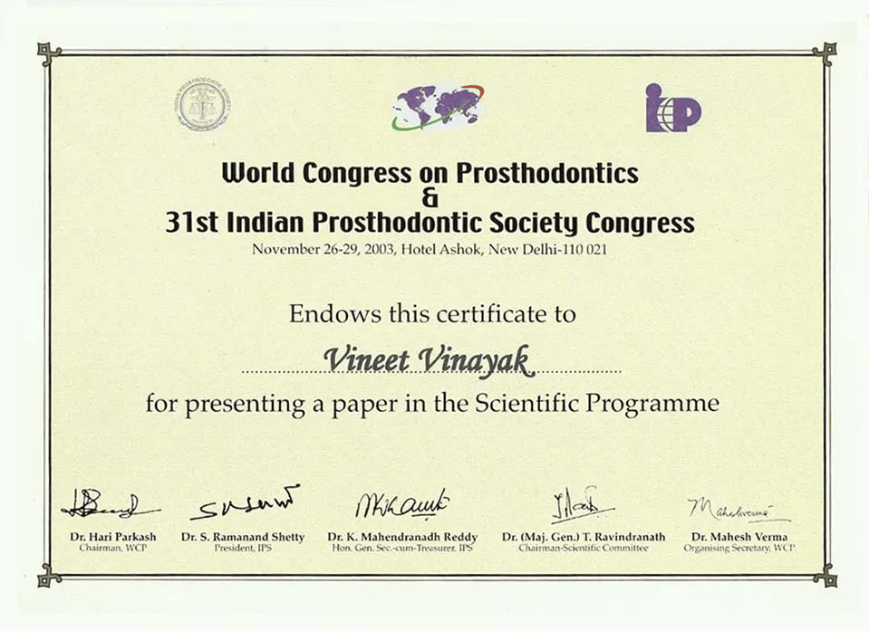 Certificate 2 - Smilessence Dental