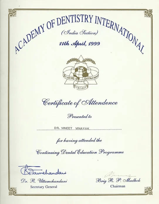 Certificate 5 - Smilessence Dental