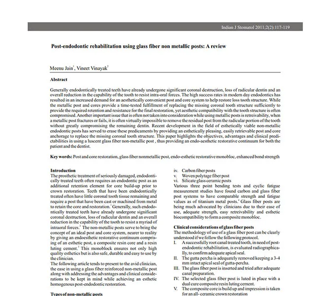 POST-ENDODONTIC REHABILITATION