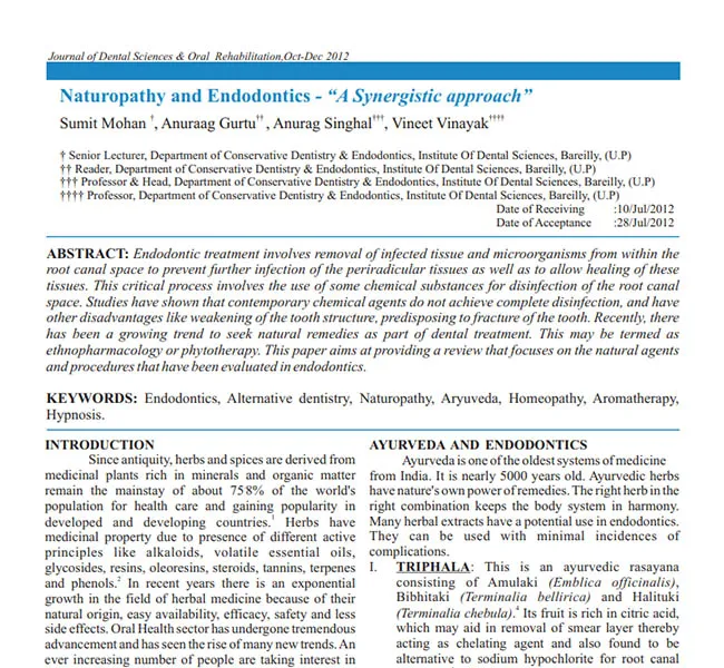 NATUROPATHY AND ENDODONTICS
